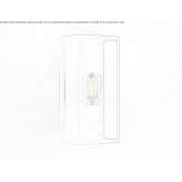 Outdoor wall lamp in glass and steel, dimmable Baciu