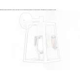 Outdoor wall lamp in glass and steel Keban