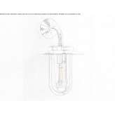 Outdoor wall lamp in zinc and glass Kolno