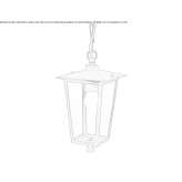 Zewnętrzna lampa wisząca ze szkła i aluminium Earley