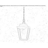 Outdoor hanging lamp in glass and iron Zielitz