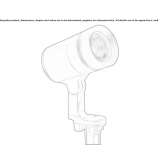 Adjustable, powder-coated aluminum LED reflector. External reflector Arroyito