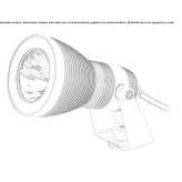 Regulowany metalowy reflektor zewnętrzny LED Tohogne