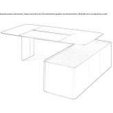 Rectangular tanned leather desk with shelves Studenok