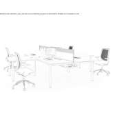Wooden sectional desk with cable management Eoures