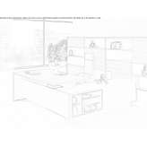 L-shaped desk with cable management Halsham