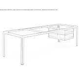 Rectangular, glass executive desk Aulnay