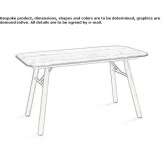 Rectangular desk made of ash and glass top Tataru