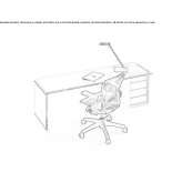 Glass desk with drawers Finale