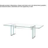 Rectangular glass desk Porecatu