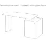 Rectangular tanned leather desk with shelves Studenok