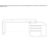 Rectangular leather desk with shelves Studenok