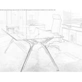 Rectangular desk made of glass Brassall