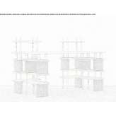 Wooden sectional rectangular desk with shelves Crnici