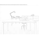 Rectangular desk made of melamine-coated chipboard Kromeriz