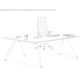 L-shaped desk with cable management Brassall