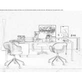 Rectangular, glass executive desk Aulnay