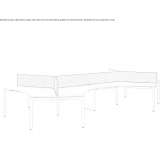Height-adjustable office desk with sound-absorbing screens Mliiv