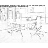 Rectangular melamine desk Pira