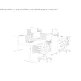Height-adjustable sectional desk with shelves Granon