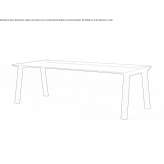 Rectangular table made of wood and glass Logten