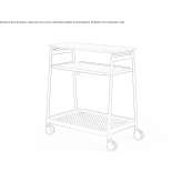 Rectangular desk on wheels Crone