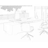 Rectangular desk with cable management system Halsham