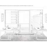 Rectangular desk made of melamine-coated chipboard Ghelinta