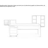 Rectangular office desk with drawers Wimmis