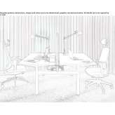 Multi-station desk with sound-absorbing screens Ghelinta