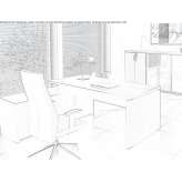 L-shaped office desk made of melamine-coated chipboard Bredaryd