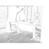 Rectangular desk made of melamine-coated chipboard Ghelinta