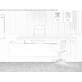 Wooden office desk with a chest of drawers Horning