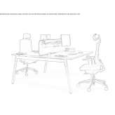 Wooden office desk with cable management Ghelinta