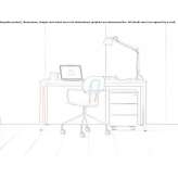 Rectangular desk made of melamine-coated chipboard Ghelinta