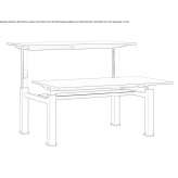 Rectangular office desk with height adjustment and cable management system Cercola