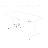 Office desk with height adjustment and electric drive Kuyvozi