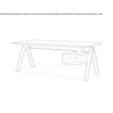 Wooden rectangular sectional desk with drawers Villegas