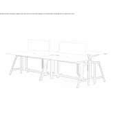 Multifunctional desk with height adjustment and sound-absorbing screens Quorndon