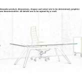 Rectangular sectional desk made of wood and glass Gjinoc