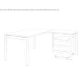 L-shaped work desk made of melamine-coated chipboard Ghelinta