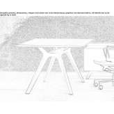 Rectangular sectional desk made of wooden veneer Gjinoc