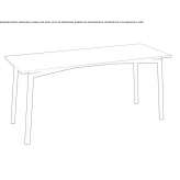 Rectangular steel table Urdoma