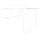 Sectional desk made of metal and glass Moulki