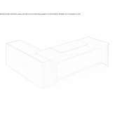 L-shaped desk, veneered with wood Fossano