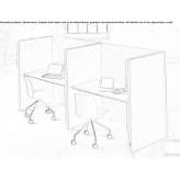 Multifunctional desk with sound-absorbing screens Bojaca