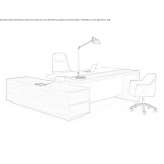L-shaped desk with cable management Rothem