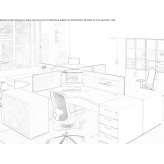 Multi-office sectional desk with sound-absorbing screens Ghelinta