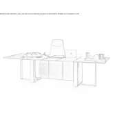 Wood and glass executive desk with cable management system Budva