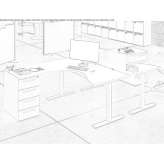 Wooden sectional desk with drawers Cubarral